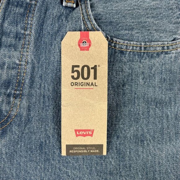 Levi's 501 Original Button Fly Medium Wash Denim Jeans Men's Sizes 32x30 - 34x34 - Picture 4 of 5